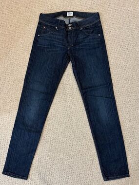 Hudson Jeans Double Button Waist Flap Pocket Skinny Leg Dark Wash Size 29